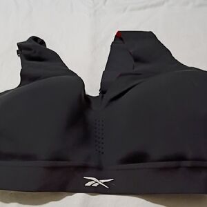 Reebok Black Sports Bra with Red Accents